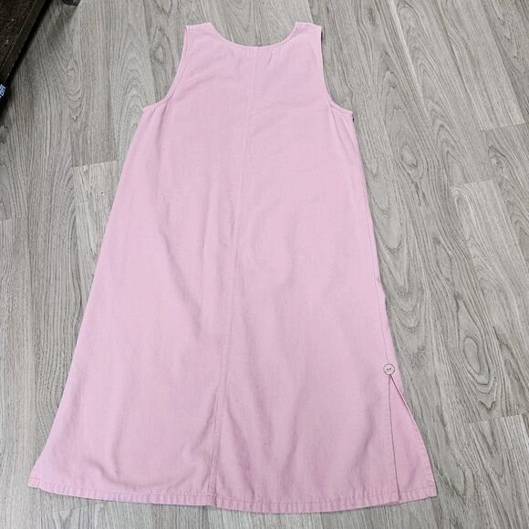 Vintage 90's Pink Cotton Jumper Dress Gardencore Cottagecore M-L Shift Lagenlook - Picture 6 of 6
